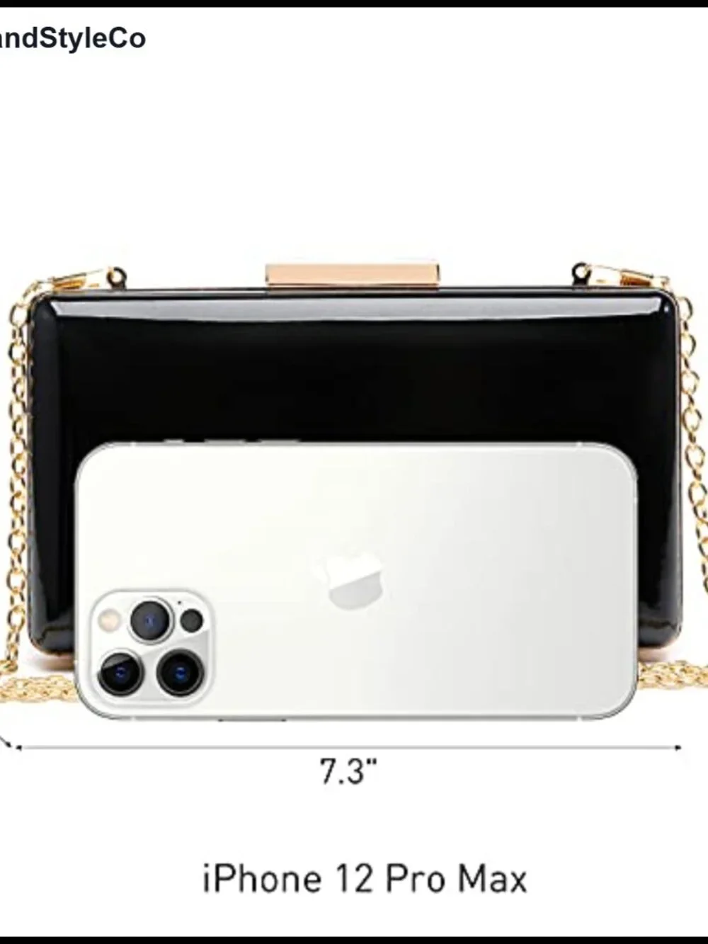 Patent Vegan Leather Clutch Purse with Detachable Chain Strap